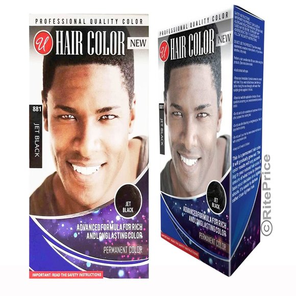 Men's Hair Color Jet Black Advanced Formula Professional Quality (2 Pack) - Picture 3 of 11